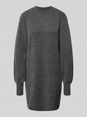 sukienka z dzianiny o kroju regular fit z dodatkiem wełny model 'OLIVIA' Only Antracytowy melanż