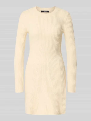 sukienka z dzianiny o kroju regular fit z okrągłym dekoltem model 'JOSANNA' Vero Moda Écru