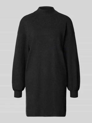 Sukienka z dzianiny o kroju relaxed fit z mieszanki wiskozy model 'NANCY' Vero Moda Ciemnoszary melanż