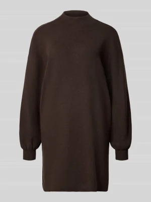 Sukienka z dzianiny o kroju relaxed fit z mieszanki wiskozy model 'NANCY' Vero Moda Czekoladowy