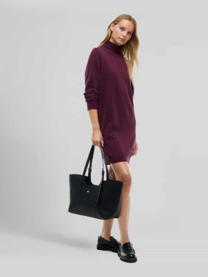 Sukienka z dzianiny o luźnym kroju z czystej bawełny Tommy Jeans Bordowy
