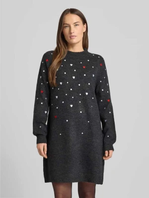 Sukienka z dzianiny o luźnym kroju z haftami Tom Tailor Denim