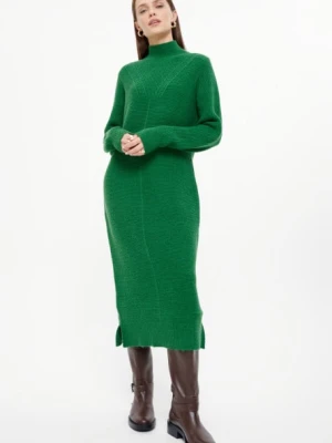 Sukienka z dzianiny swetrowej zielona Greenpoint