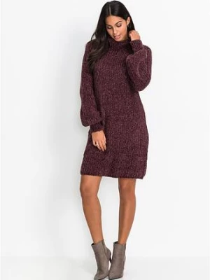 Sukienka z dzianiny szenilowej z poliestru z recyklingu bonprix