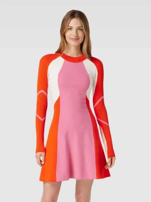 Sukienka z dzianiny w stylu Colour Blocking model ‘Firoko’ Boss Orange