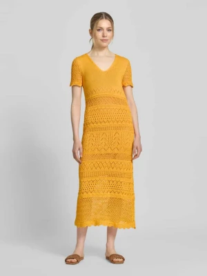 sukienka z dzianiny z bawełny w długości midi Marc Cain