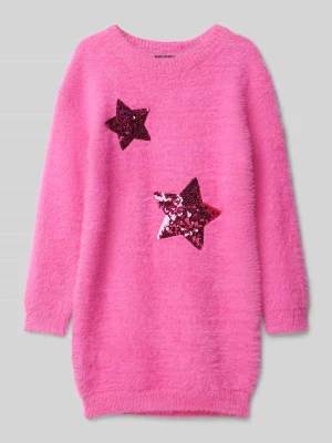 Sukienka z dzianiny z cekinowym obszyciem BLUE SEVEN