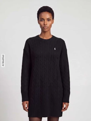 Sukienka z dzianiny z mieszanki wełny i kaszmiru Polo Ralph Lauren Czarny