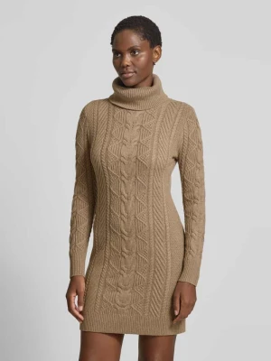 Sukienka z dzianiny z mieszanki wełny jagnięcej z rolowanym kołnierzem Lauren Ralph Lauren