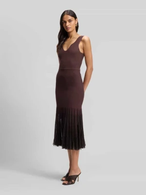 sukienka z dzianiny z prążkowanej dzianiny Boss