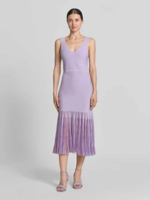 sukienka z dzianiny z prążkowanej dzianiny Boss