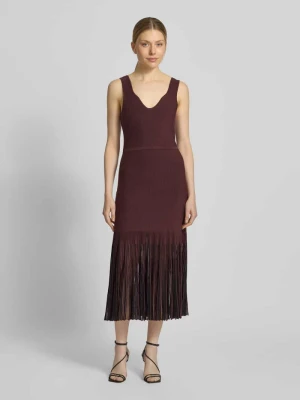 sukienka z dzianiny z prążkowanej dzianiny Boss