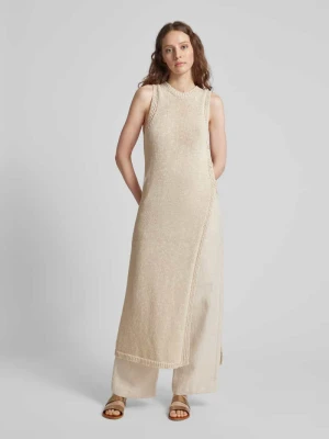 Sukienka z dzianiny z prążkowanym, okrągłym dekoltem Stefanel