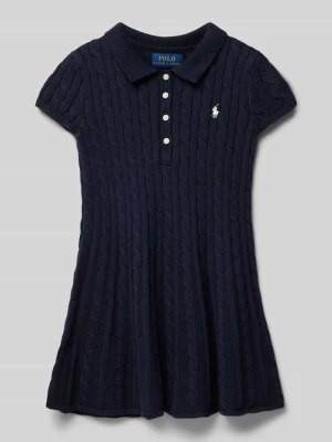 Sukienka z dzianiny ze ściegiem warkoczowym Polo Ralph Lauren Teens