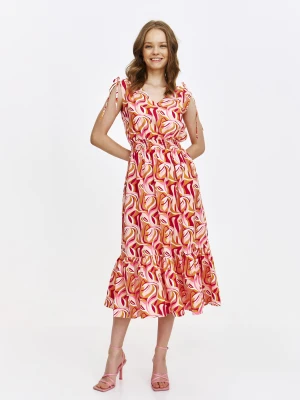 Sukienka z efektownym printem w różowo-pomarańczowym kolorze Top Secret
