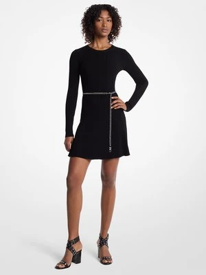 Sukienka z elastycznej dzianiny z paskiem MICHAEL Michael Kors