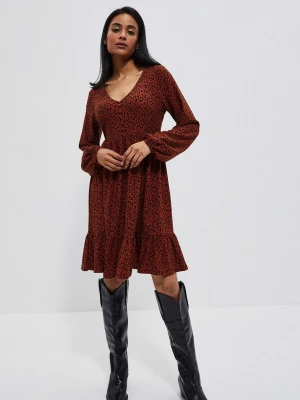 Sukienka z falbaną czarna Moodo