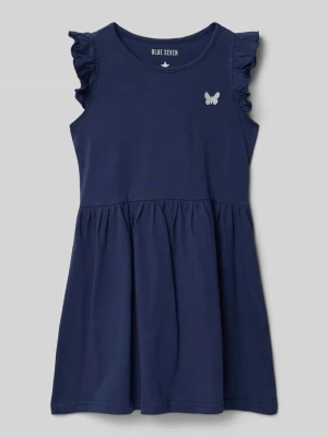 Sukienka z falbanami i motywem BLUE SEVEN