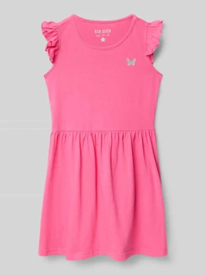 Sukienka z falbanami i motywem BLUE SEVEN