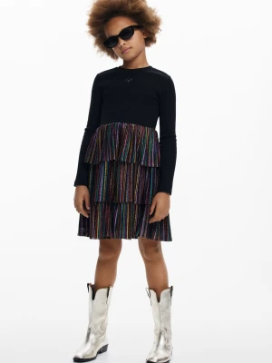 Sukienka z falbanami lurex Desigual