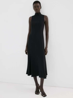 Sukienka z golfem i godetami czarny - Kobieta - - MANGO