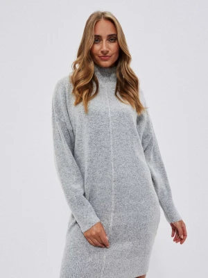 Sukienka z golfem jasnoszara Moodo