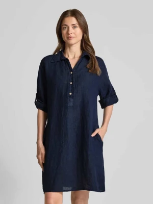 Sukienka z jedwabiu do kolan z listwą guzikową model 'Al44inii' ZABAIONE