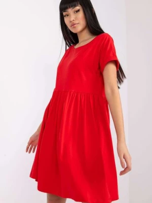 Sukienka z krótkim rękawem - czerwona RUE PARIS