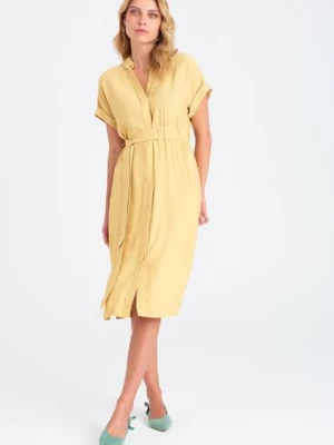 Sukienka z krótkim rękawem żółta Greenpoint