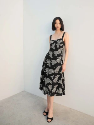 Sukienka z kwiatowym haftem czarny - Kobieta - - MANGO