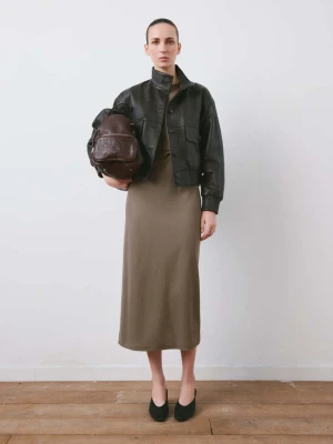 Sukienka z marszczeniami po bokach jasny/pastelowy brąz - Kobieta - - MANGO