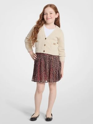 Sukienka z metalicznym nadrukiem w lamparcie cętki Michael Kors Kids