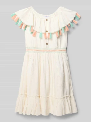 Sukienka z mieszanka wiskozy z pomponami DANAMADE