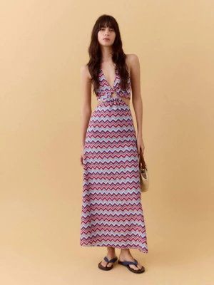 Sukienka z nadrukiem i wycięciami błękitny - Dziewczyna - - MANGO TEEN