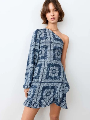 Sukienka z nadrukiem i wycięciami granatowy - Dziewczyna - - MANGO TEEN