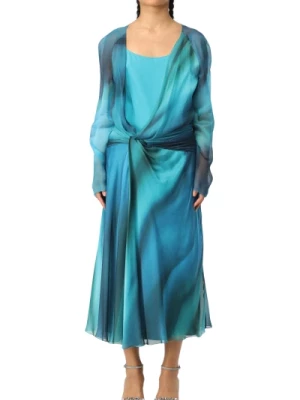 Sukienka z nadrukiem z szyfonu Alberta Ferretti