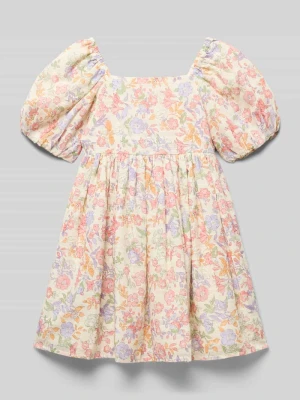 Sukienka z prostokątnym dekoltem i bufiastymi rękawami Mayoral