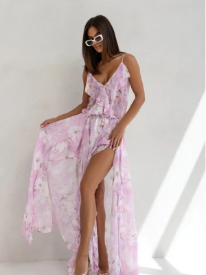 Sukienka z szyfonu w kwiatowy print SARIANA - wzór 4  magmac 