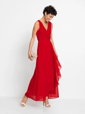 Sukienka z szyfonu z marszczeniem bonprix