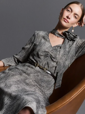 Sukienka z wiązaniem pod szyją z wiskozy i bambusa TARANKO