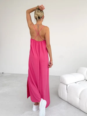 Sukienka z Wiskozy Fuksja Back ClothStore