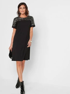 Sukienka z wstawką z cekinami bonprix