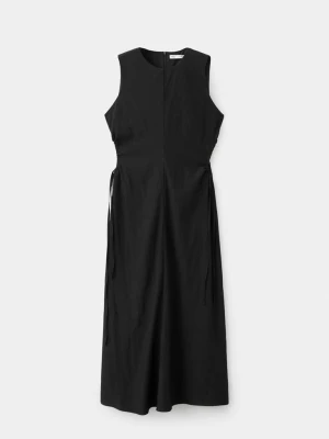 Sukienka z wycięciami i wiązaniami czarny - Kobieta - - MANGO