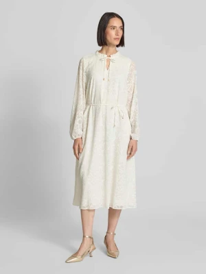 Sukienka z żakardu z tasiemką w talii s.Oliver BLACK LABEL