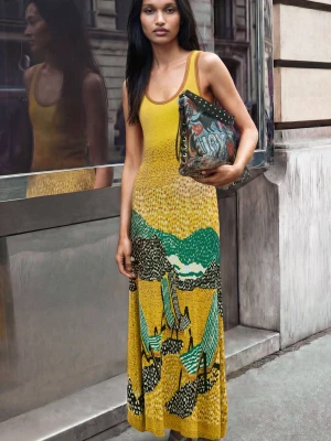 Sukienka żakardowa na ramiączkach Desigual