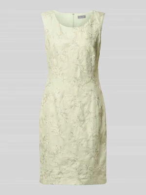 Sukienki etui sięgające kolan z hafty WHITE LABEL