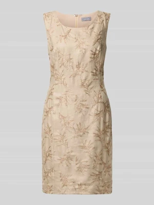 Sukienki etui sięgające kolan z hafty WHITE LABEL