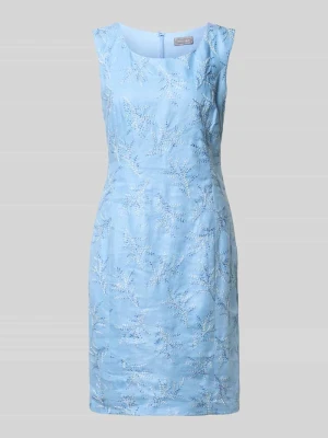 Sukienki etui sięgające kolan z hafty WHITE LABEL