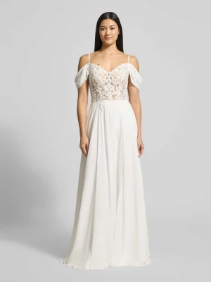 Suknia ślubna z cienkimi ramiączkami luxuar