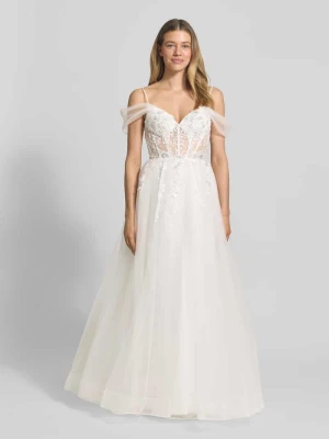 Suknia ślubna z kwiatowym haftem Unique